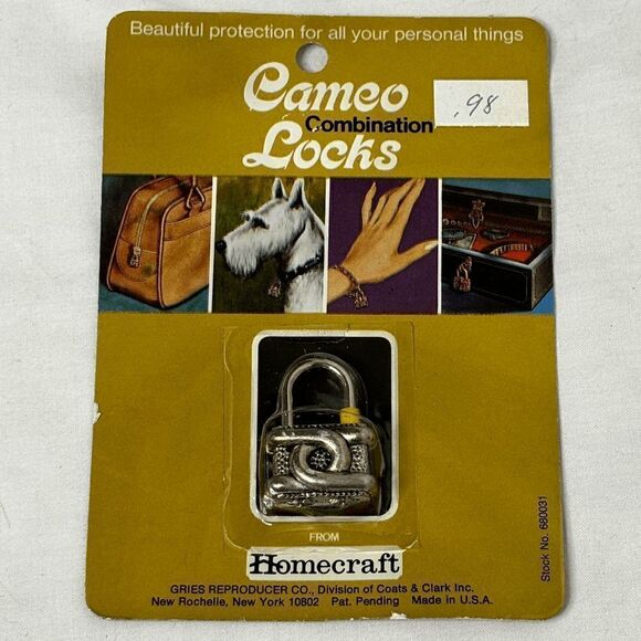 Rare Vintage Homecraft Cameo Combination Locks Stock No.680031 NOS - Picture 1 of 3
